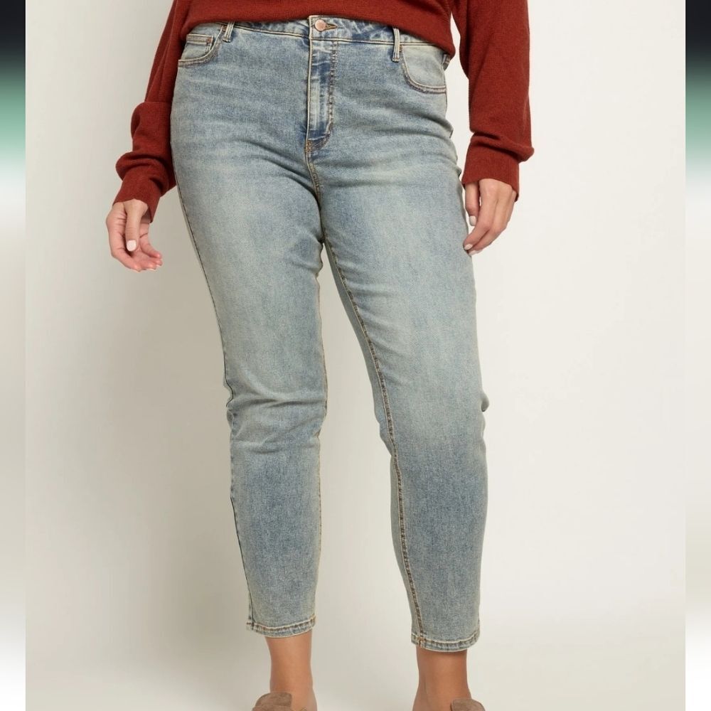 3080 NWT Herizon Suzi Mid Rise Skinny Jeans Color: White Water Sz 20W